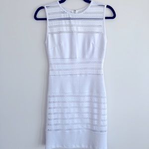 BEBE | White Eyelet Sheath Dress XS
